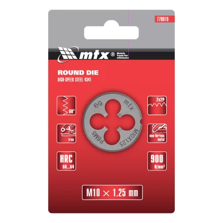 Плашка Matrix М10 х 1.25 мм, Р6М5, 770919 купить в Нефтеюганске