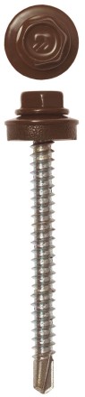 Саморезы ЗУБР &quot;ПРОФЕССИОНАЛ&quot; окраш., RAL 8017 шокол.-коричн., для крепл. кров. матер. к дерев. обреш., 4.8х50мм, 1200шт 4-300310-48-050-8017 купить в Нефтеюганске