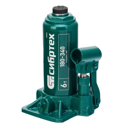 Домкрат гидравлический бутылочный Сибртех 50804, 6 т, 180-340 мм купить в Нефтеюганске