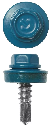 Саморезы ЗУБР окраш., RAL 5009 небесно-голуб., для крепл. кров. матер. к металл. констр., 5.5x25мм, 1800шт 4-300310-55-025-5009 купить в Нефтеюганске