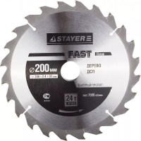 Диск пильный "FAST-Line" по дереву, 200х32мм, 24Т, STAYER 3680-200-32-24