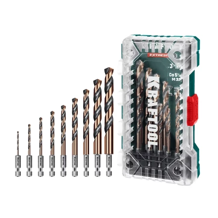 Набор сверл по металлу, хвостовик НЕХ-1/4, сталь М35-Со5% 29652-H10 купить в Нефтеюганске