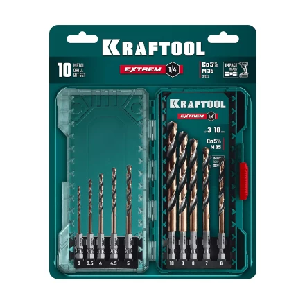 Набор сверл по металлу, хвостовик НЕХ-1/4, сталь М35-Со5% 29652-H10 купить в Нефтеюганске