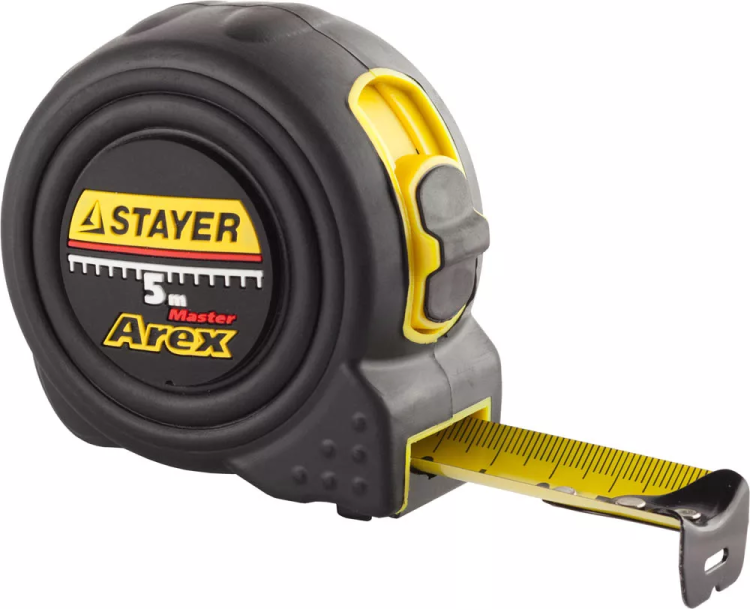 Рулетка STAYER "PROFI" "AREX", двухкомпонентный противоударный корпус, упрочненное полотно, 5м/19мм 3410-05_z01 купить в Нефтеюганске
