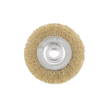 Щетка для УШМ 100 мм М14 плоская латунированная витая проволока MATRIX 74650 купить в Нефтеюганске