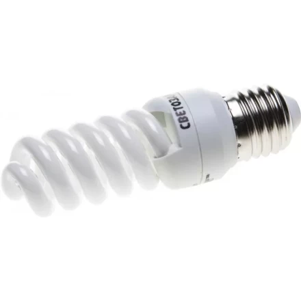 Энергосберегающая лампа СВЕТОЗАР &quot;КОМПАКТ&quot; спираль,цоколь E27(стандарт),Т2,яркий белый свет(4000 К),10000час,12Вт(60) 44454-12_z01 купить в Нефтеюганске