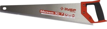 Ножовка универсальная (пила) ЗУБР МОЛНИЯ-3D 500 мм, 7TPI, 3D зуб, точный рез вдоль и поперек волокон, для средних заготовок из всех видов материалов 15077-50 купить в Нефтеюганске