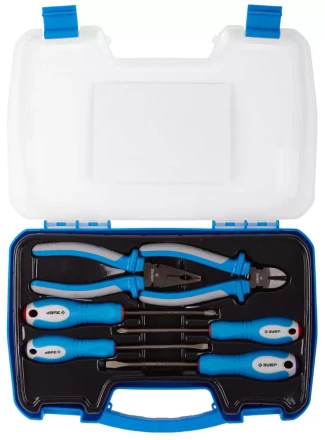 Набор ЗУБР &quot;ЭКСПЕРТ&quot; Плоскогубцы 2201-1-18, бокорезы 2201-5-16, отвертки SL: 5.5, 6, PH: 1, 2, 6 предметов 2201-H6_z01 купить в Нефтеюганске