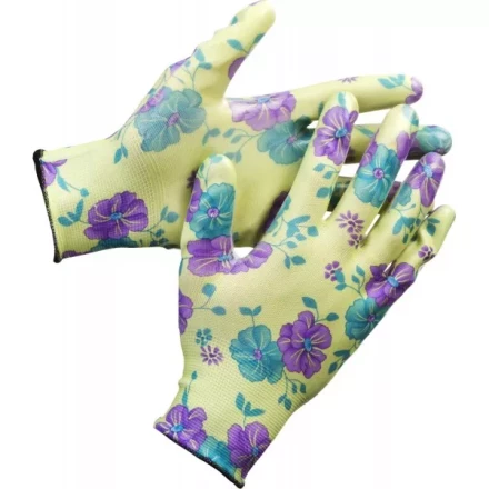 Перчатки GRINDA садовые, прозрачное нитриловое покрытие, размер L-XL, зеленые 11295-XL купить в Нефтеюганске