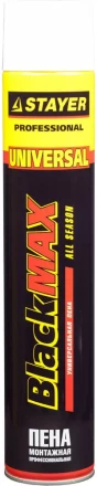 Пена &quot;BlackMAX&quot; монтажная, адаптерная, всесезонная, 750мл, STAYER 41133 купить в Нефтеюганске