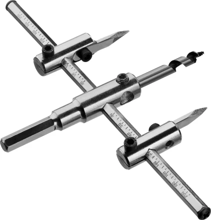 Сверло ЗУБР &quot;МАСТЕР&quot; регулируемое по дереву, двухрезцовое &quot;Балеринка&quot;, d=40-200мм, 1-30мм, в блистере 29440-200 купить в Нефтеюганске