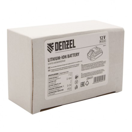 Батарея аккумуляторная Denzel IB-12-2.0, Li-Ion, 12 В, 2.0 А/ч 28431 купить в Нефтеюганске
