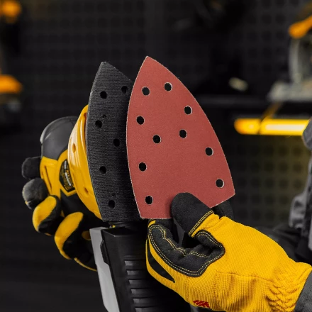 Треугольник абразивный на ворc. подложке под &quot;липучку&quot;, перф., P 240, 150х150х100 мм, 5 шт. Denzel 738667 купить в Нефтеюганске