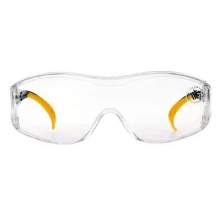 Очки защитные открытые Denzel 89201, поликарбонатные, увеличенная прозрачная линза,  регулируемые дужки купить в Нефтеюганске