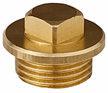 Заглушка GENERAL FITTINGS, 6-ти гранная головка с прижимной шайбой, никелированная латунь, наружная резьба, 1&quot; 51099-1 купить в Нефтеюганске