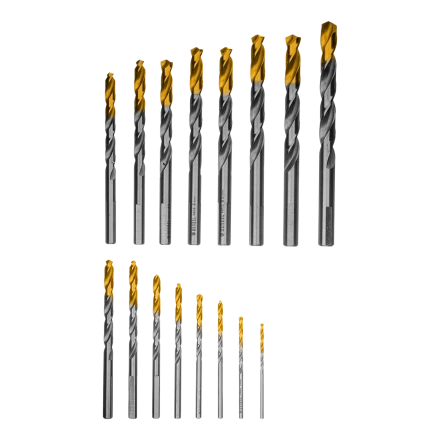 Набор сверл по металлу Denzel 723003, 1-10 мм, Р6М5-TiN, Golden Tip, 19 шт купить в Нефтеюганске
