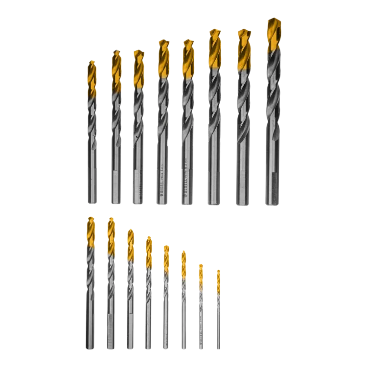 Набор сверл по металлу Denzel 723003, 1-10 мм, Р6М5-TiN, Golden Tip, 19 шт купить в Нефтеюганске