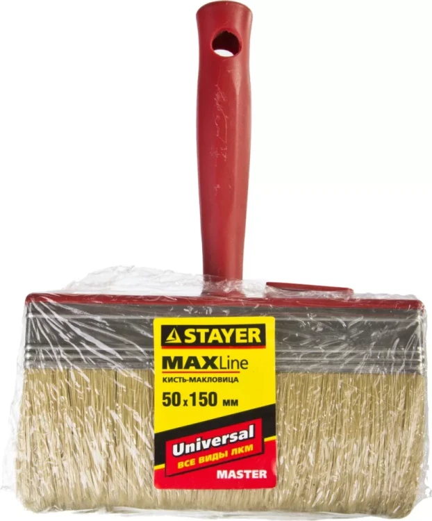 Макловица STAYER "MASTER" UNIVERSAL, светлая щетина, пластмассовый корпус, 5х15см 01824-15 купить в Нефтеюганске