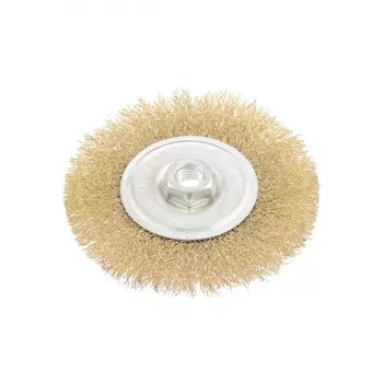 Щетка для УШМ, 125 мм, М14, плоская, латунированная витая проволока  MATRIX 74651 купить в Нефтеюганске