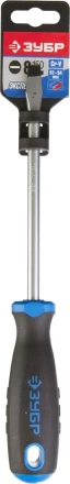 Отвертка ЗУБР &quot;ПРОФИ&quot; хромованадиевая сталь, двухкомпонентная рукоятка, магнит наконечник, SL8,0x150мм 25231-8.0-150_z01 купить в Нефтеюганске