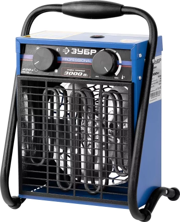 Пушка ЗУБР &quot;ПРОФЕССИОНАЛ&quot; &quot;Квадрат&quot; тепловая электрическая, двойные стенки (термос), гладкий нерж ТЭН, 3/1,5 кВт, 220В ЗТПЭ-3000_М2 купить в Нефтеюганске