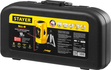 Нивелир лазерный линейный SLL-2, STAYER 34960-H2, штатив, кейс, 10м, точн. +/-0,5 мм/м 34960-H2 купить в Нефтеюганске