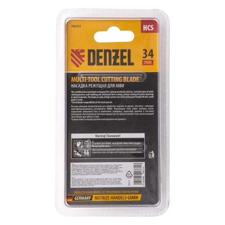Насадка для МФИ режущая пазовая прямая, HCS, по дереву, 34 х 1.4 мм, мелкий зуб Denzel 782312 купить в Нефтеюганске