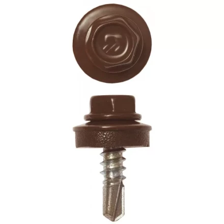 Саморезы ЗУБР &quot;ПРОФЕССИОНАЛ&quot; окраш., RAL 8017 шокол.-коричн., для крепл. кров. матер. к металл. констр. , 5.5x19мм, 2500шт 4-300310-55-019-8017 купить в Нефтеюганске