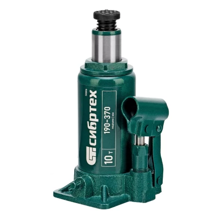 Домкрат гидравлический бутылочный Сибртех 50806, 10 т, 190-370 мм купить в Нефтеюганске