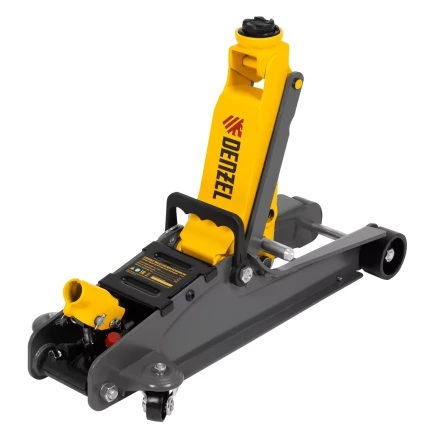 Домкрат гидравлический подкатной с фиксатором Denzel 51233, 2,5 т,  85-385 мм, в пласт. кейсе купить в Нефтеюганске