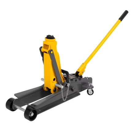 Домкрат гидравлический подкатной с фиксатором Denzel 51233, 2,5 т,  85-385 мм, в пласт. кейсе купить в Нефтеюганске