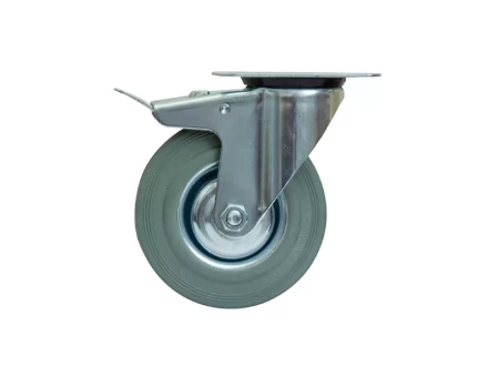 Колесо поворотное серая резина SCB 93 f 75 мм с тормозом 1027212 купить в Нефтеюганске