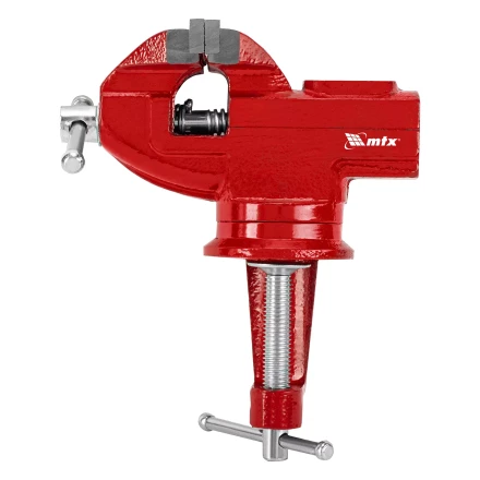 Тиски слесарные MTX 50 мм настольные поворотные c наковальней 18675 купить в Нефтеюганске