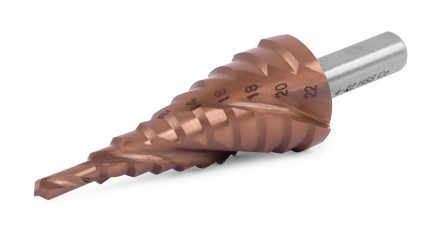 Ступенчатое сверло MESSER HSS CO  4-22х10 с кобальтовым покрытием и тремя спиральными канавками. купить в Нефтеюганске