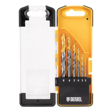 Набор сверл по металлу Denzel, 2-8мм, Р6М5К8-TiN, Golden Tip, 6 шт 723004 купить в Нефтеюганске