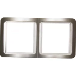 Панель СВЕТОЗАР "ГАММА" накладная, вертикальная, цвет золотой металлик, 2 гнезда SV-54147-GM