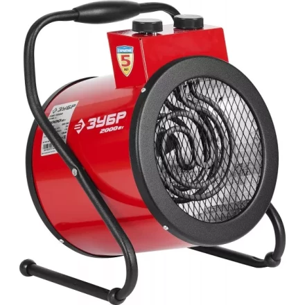 Пушка ЗУБР &quot;МАСТЕР&quot; &quot;круглая&quot; тепловая электрическая, гладкий нерж ТЭН, 2/1 кВт, 220В ЗТП-2000_М2 купить в Нефтеюганске