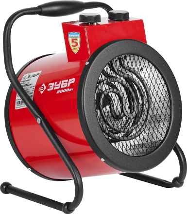 Пушка ЗУБР &quot;МАСТЕР&quot; &quot;круглая&quot; тепловая электрическая, гладкий нерж ТЭН, 2/1 кВт, 220В ЗТП-2000_М2 купить в Нефтеюганске