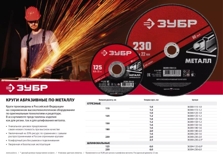Круги отрезные абразивные по металлу серия МАСТЕР купить в Нефтеюганске