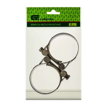 Хомуты металлические силовые 56-59 мм ширина 22 мм шарнирный W4 2 шт Сибртех 475433 купить в Нефтеюганске