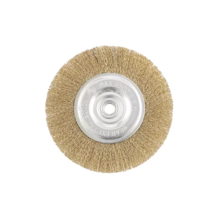 Щетка для УШМ 150 мм М14 плоская латунированная витая проволока MATRIX 74652 купить в Нефтеюганске