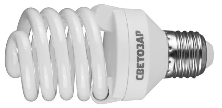 Энергосберегающая лампа СВЕТОЗАР &quot;КОМПАКТ&quot; спираль,цоколь E27(стандарт),Т2,яркий белый свет(4000 К),10000час,25Вт(125) 44454-25_z01 купить в Нефтеюганске