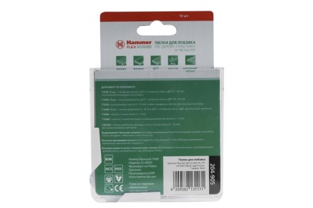 Пилки для лобзика HAMMER JG WD-PL-MT набор No5 (10шт.) купить в Нефтеюганске