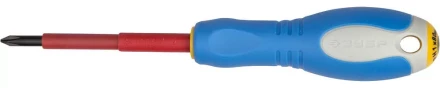 ЗУБР &quot;ПРОФИ ЭЛЕКТРИК&quot;. Отвертка Cr-V, трехкомпонент рукоятка, высоковольтная до ~1000В, PH №1, 80 мм 25262-1-080 купить в Нефтеюганске