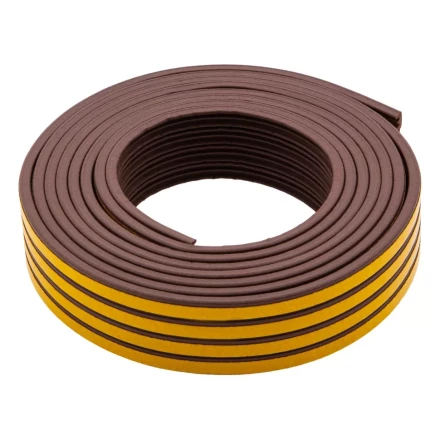 Уплотнитель резиновый, 12 м, профиль &quot;E&quot;, коричневый Сибртех 88912 купить в Нефтеюганске
