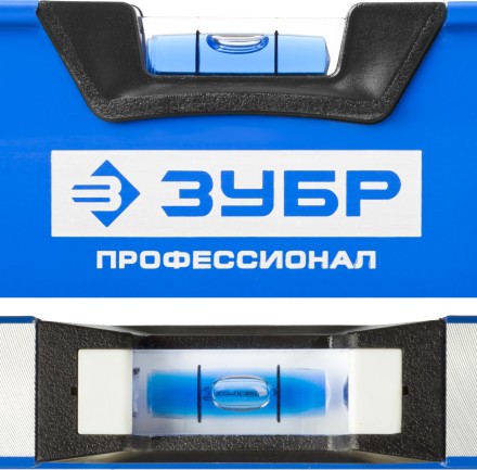Уровень  ЗУБР &quot;ЭКСПЕРТ&quot; &quot;УСП - 2&quot;коробчатый усилен, 2 фрезерован баз поверхности, 3 ампулы, крашенный, с ручками, 100см 34587-100 купить в Нефтеюганске