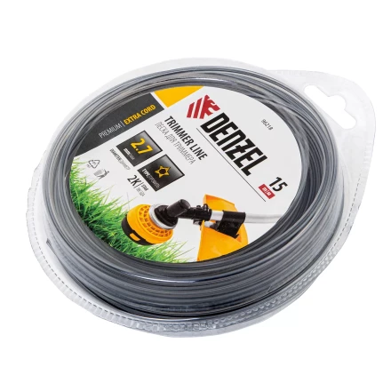 Леска для триммера двухкомпонентная звезда, 2,7мм х 15м, блистер EXTRA CORD Denzel 96218 купить в Нефтеюганске