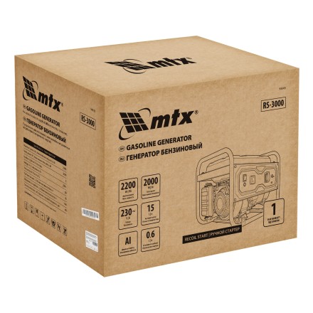 Генератор бензиновый MTX RS-3000 946105, 2,2 кВт, 230В, ручной стартер купить в Нефтеюганске