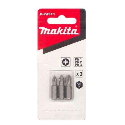 Биты Makita PH1,2,3 25мм 3шт (B-24511) купить в Нефтеюганске