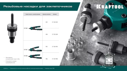 Резьбовые заклепочники двуручные KRAFTOOL NUT-12 31183-M4 купить в Нефтеюганске